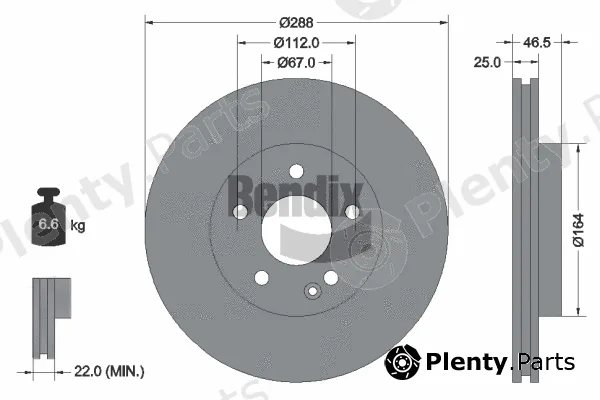 BENDIX Braking BDS1434HC — Brake Disc