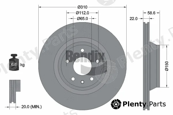 BENDIX Braking BDS2024 — Brake Disc