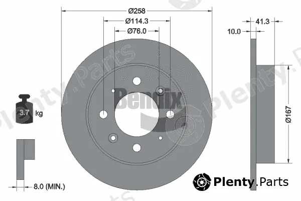 BENDIX Braking BDS1837 — Brake Disc