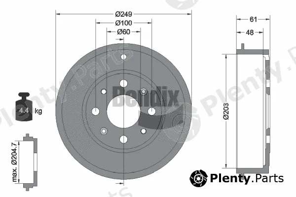 BENDIX Braking BDM1076 — Brake Drum
