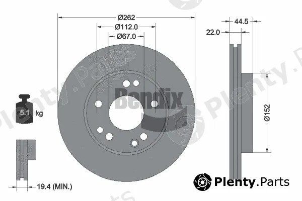 BENDIX Braking BDS1511 — Brake Disc