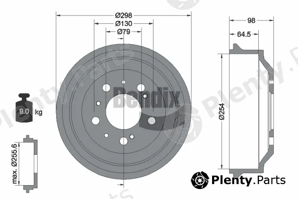 BENDIX Braking BDM1028 — Brake Drum