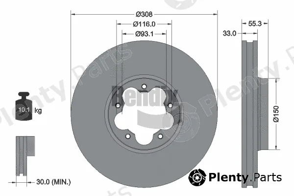 BENDIX Braking BDS1624 — Brake Disc