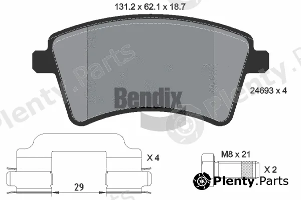 BENDIX Braking BPD1038 — Brake Pad Set, disc brake