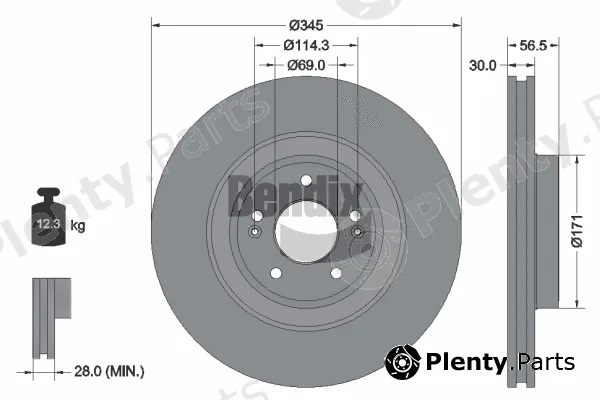 BENDIX Braking BDS2189HC — Brake Disc