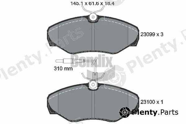 BENDIX Braking BPD1293 — Brake Pad Set, disc brake