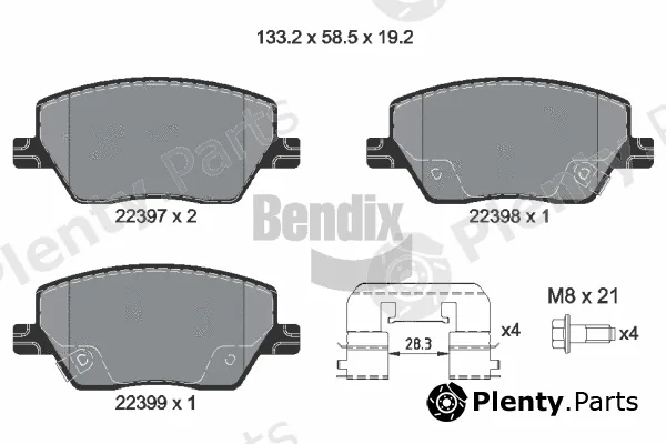 BENDIX Braking BPD1256 — Brake Pad Set, disc brake