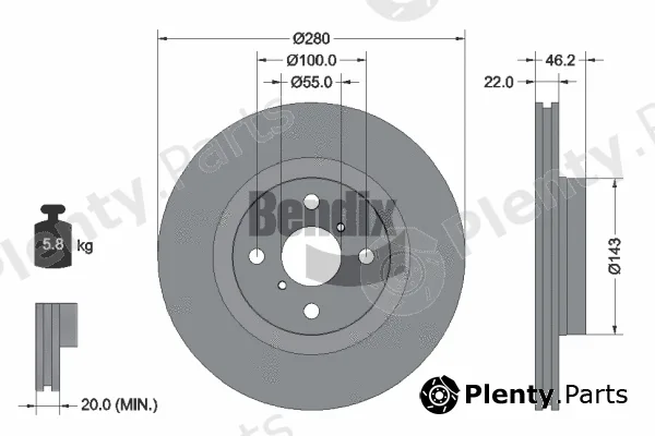 BENDIX Braking BDS1514 — Brake Disc