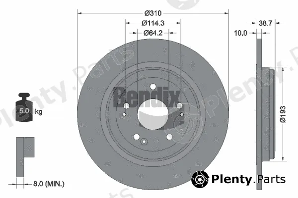 BENDIX Braking BDS2108 — Brake Disc