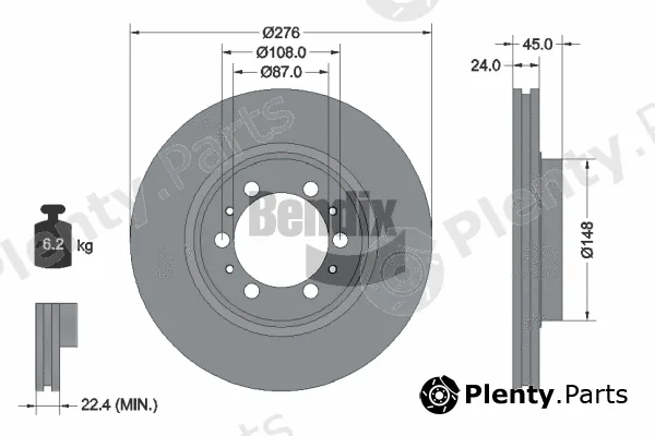 BENDIX Braking BDS1405 — Brake Disc