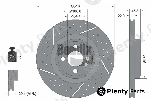 BENDIX Braking BDS2047HC — Brake Disc