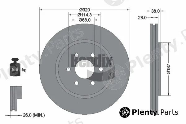 BENDIX Braking BDS1398HC — Brake Disc