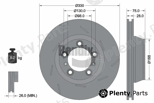 BENDIX Braking BDS2082RHC — Brake Disc