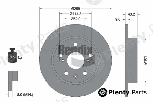 BENDIX Braking BDS1801 — Brake Disc