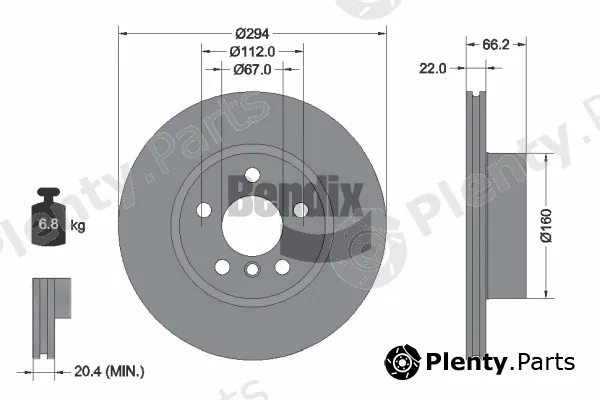 BENDIX Braking BDS1633HC — Brake Disc