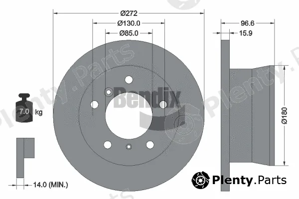 BENDIX Braking BDS1272 — Brake Disc
