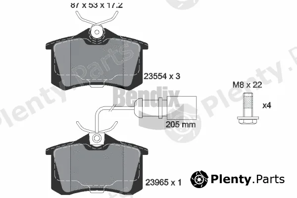 BENDIX Braking BPD1287 — Brake Pad Set, disc brake