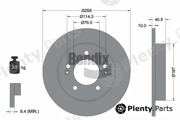 BENDIX Braking BDS1424 — Brake Disc