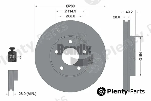 BENDIX Braking BDS1237 — Brake Disc