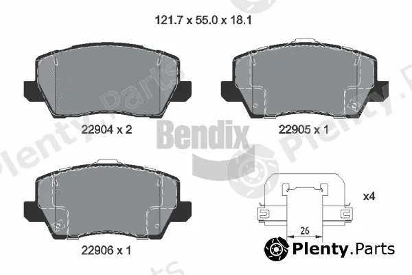 BENDIX Braking BPD2444 — Brake Pad Set, disc brake