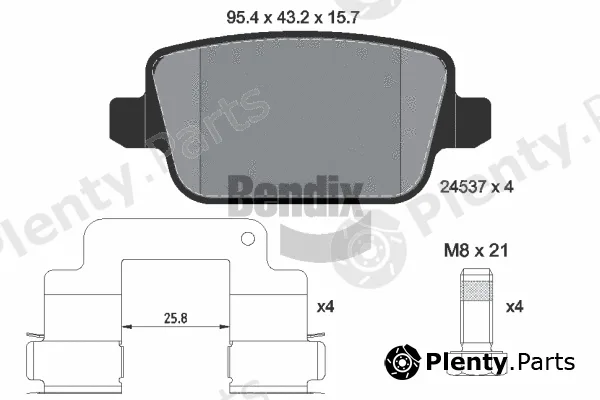 BENDIX Braking BPD1432 — Brake Pad Set, disc brake