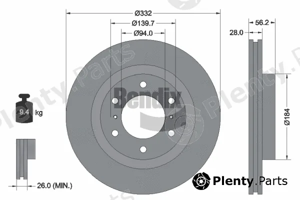 BENDIX Braking BDS1740 — Brake Disc