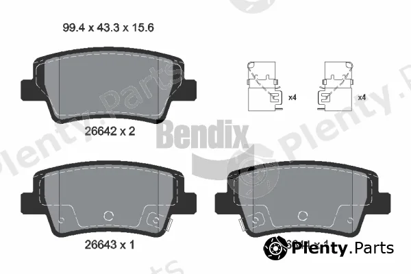 BENDIX Braking BPD2502 — Brake Pad Set, disc brake