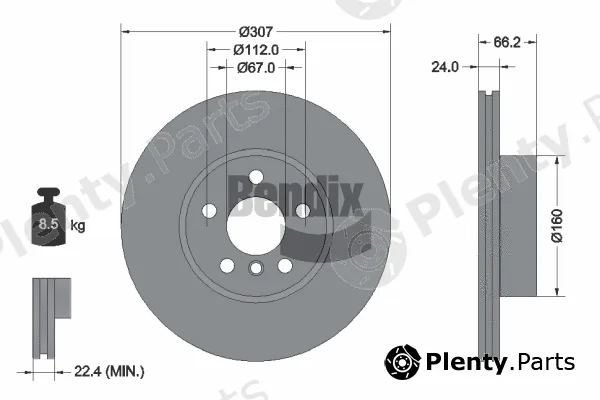 BENDIX Braking BDS1631HC — Brake Disc