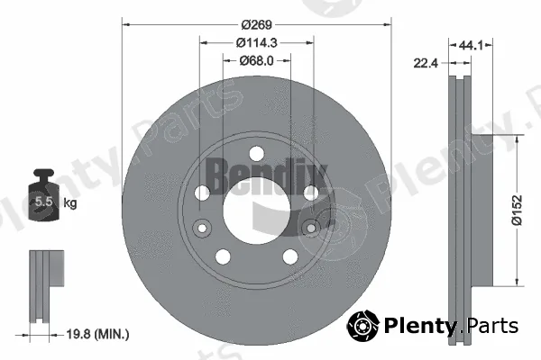 BENDIX Braking BDS1240 — Brake Disc