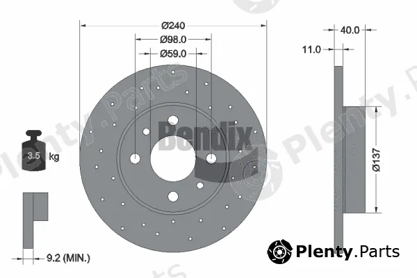 BENDIX Braking BDS2310 — Brake Disc