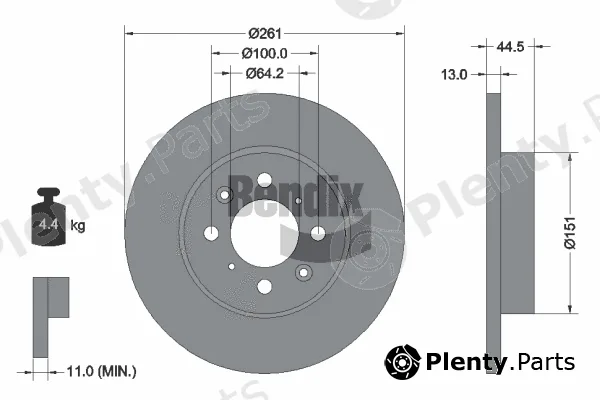 BENDIX Braking BDS1401 — Brake Disc