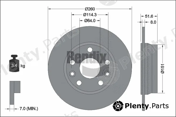 BENDIX Braking BDS2290 — Brake Disc