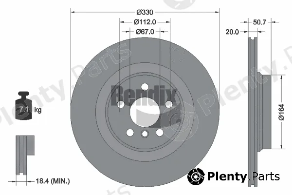 BENDIX Braking BDS1989HC — Brake Disc