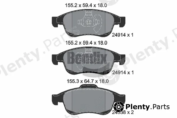 BENDIX Braking BPD1009 — Brake Pad Set, disc brake