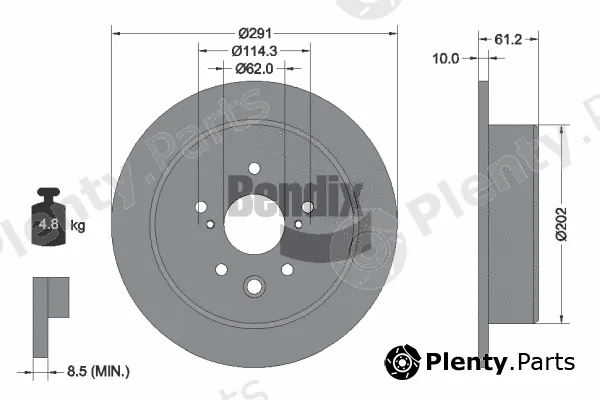 BENDIX Braking BDS1875 — Brake Disc