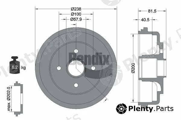 BENDIX Braking BDM1138 — Brake Drum