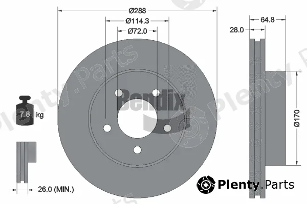 BENDIX Braking BDS1985HC — Brake Disc