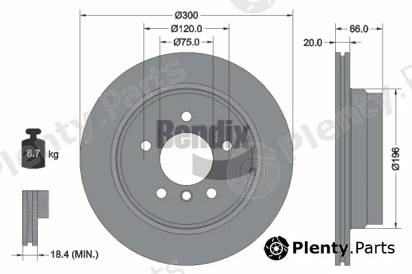 BENDIX Braking BDS1136 — Brake Disc