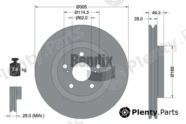BENDIX Braking BDS2342HC — Brake Disc