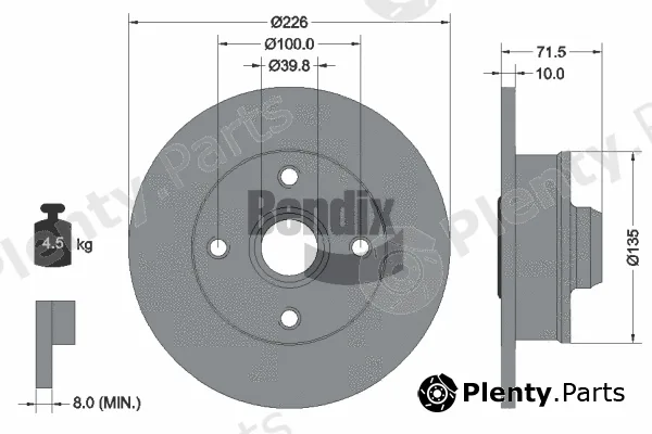 BENDIX Braking BDS1450 — Brake Disc