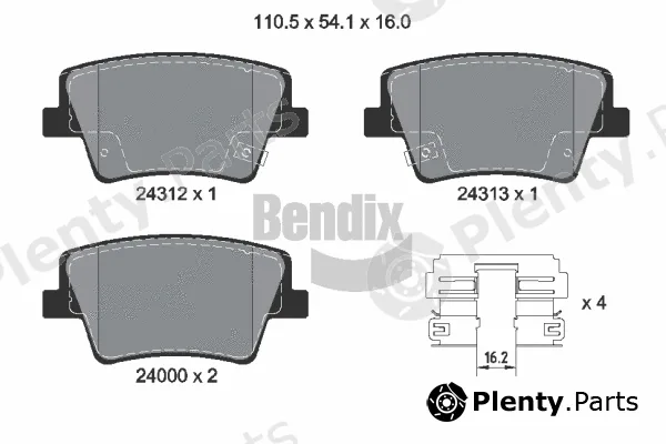 BENDIX Braking BPD2442 — Brake Pad Set, disc brake