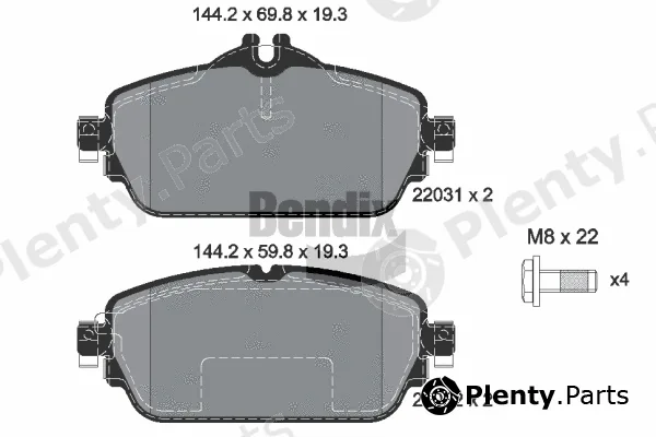 BENDIX Braking BPD1115 — Brake Pad Set, disc brake