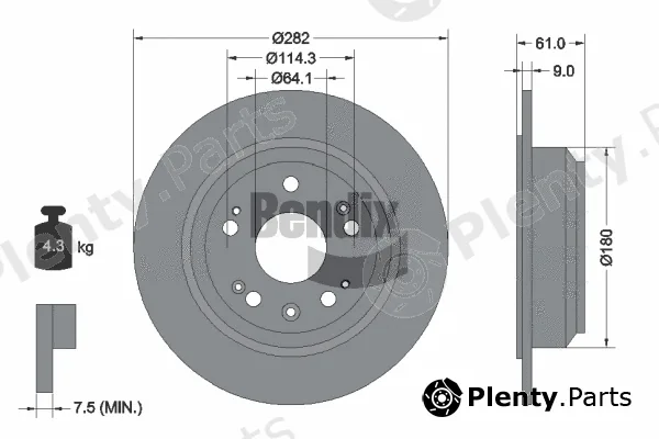 BENDIX Braking BDS1818 — Brake Disc