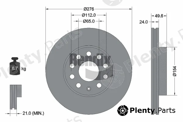 BENDIX Braking BDS1175HC — Brake Disc