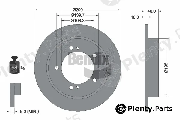 BENDIX Braking BDS1485 — Brake Disc