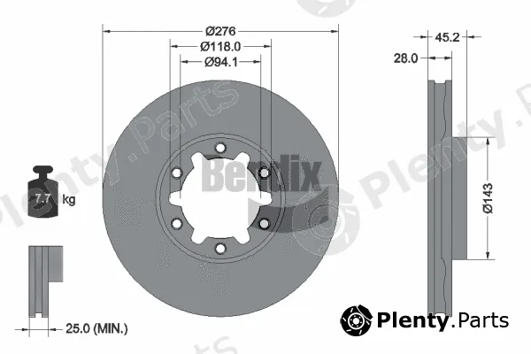 BENDIX Braking BDS2298 — Brake Disc