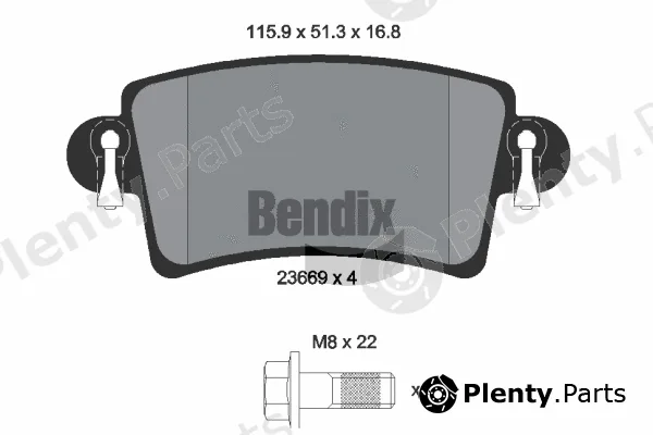 BENDIX Braking BPD1107 — Brake Pad Set, disc brake