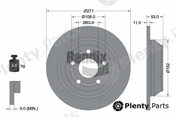 BENDIX Braking BDS1625 — Brake Disc