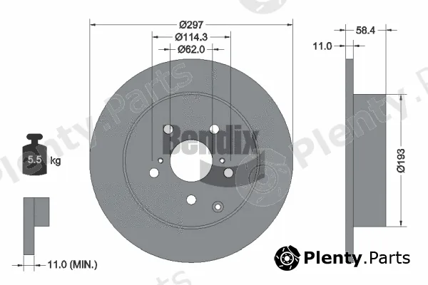 BENDIX Braking BDS1747 — Brake Disc