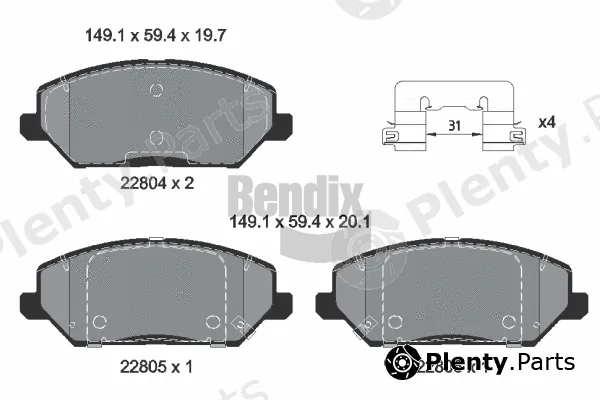 BENDIX Braking BPD1642 — Brake Pad Set, disc brake